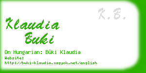 klaudia buki business card